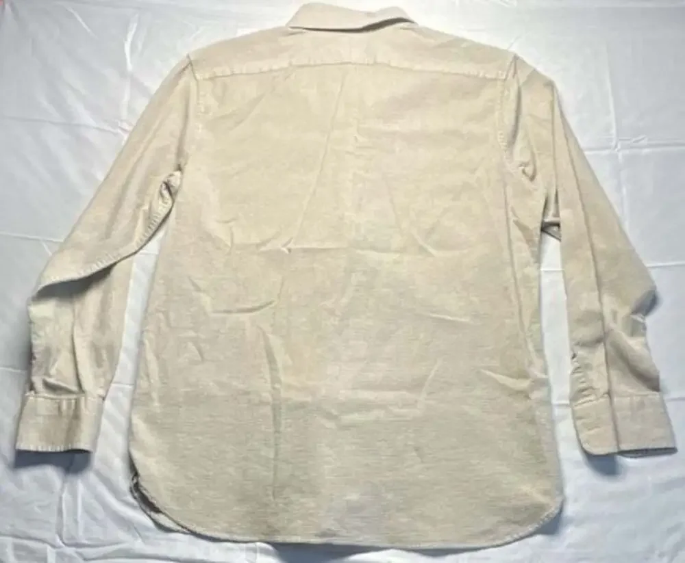 Banana Republic Men Slim Fit Beige Textured Long Sleeve Button Down Shirt Sz L